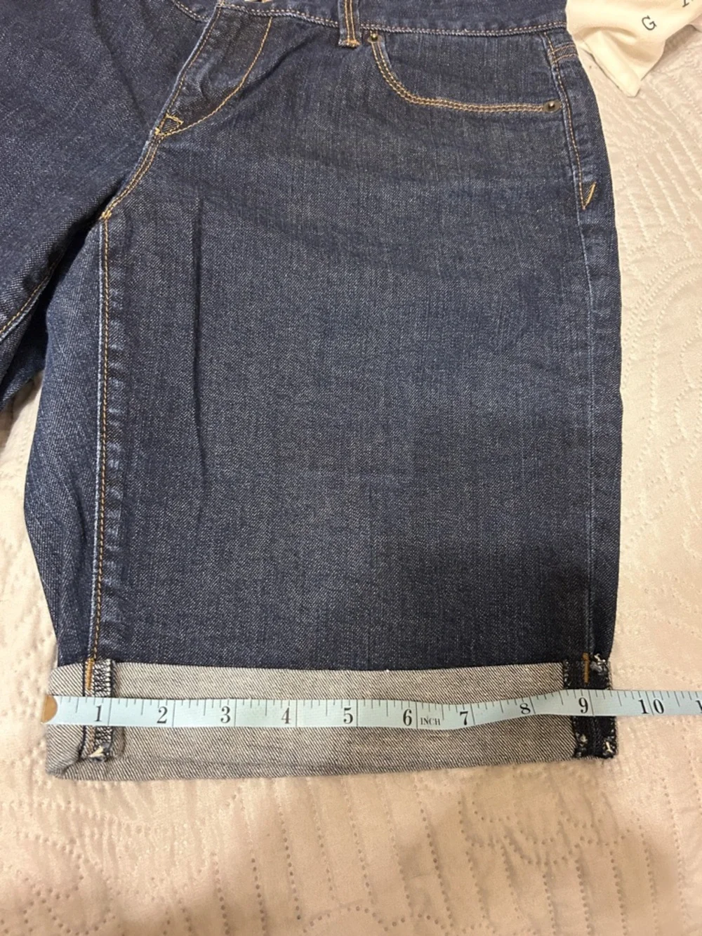 LOFT Blue Jean Shorts with Cuffed Hems